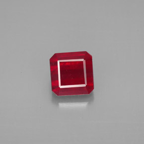 Rubino naturale rosso da 1,88 ct, taglio smeraldo, SI