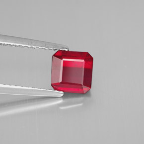 Rubino naturale rosso da 1,49 ct, taglio smeraldo, SI