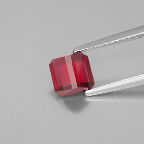 Rubino naturale rosso da 1,49 ct, taglio smeraldo, SI