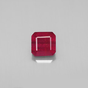 Rubino naturale rosso da 1,74 ct, taglio smeraldo, SI