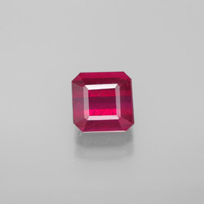 Rubino naturale rosso da 1,77 ct, taglio smeraldo, SI
