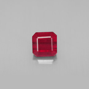 Rubino naturale rosso da 1,70 ct, taglio smeraldo, SI