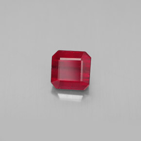 Rubino naturale rosso da 1,70 ct, taglio smeraldo, SI