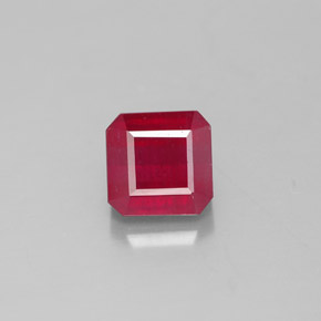 Rubino naturale rosso da 1,93 ct, taglio smeraldo, SI