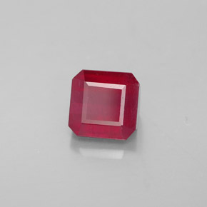Rubino naturale rosso da 1,93 ct, taglio smeraldo, SI