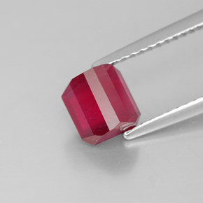 Rubino naturale rosso da 1,93 ct, taglio smeraldo, SI