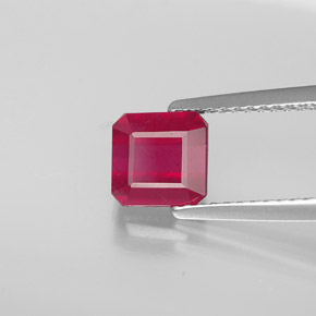 Rubino naturale rosso da 1,86 ct, taglio smeraldo, SI