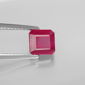 Rubino naturale rosso da 1,86 ct, taglio smeraldo, SI