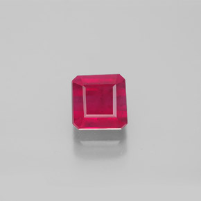 Rubino naturale rosso da 1,90 ct, taglio smeraldo, SI