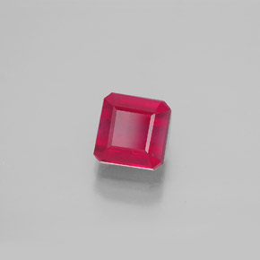 Rubino naturale rosso da 1,90 ct, taglio smeraldo, SI