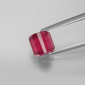 Rubino naturale rosso da 1,90 ct, taglio smeraldo, SI