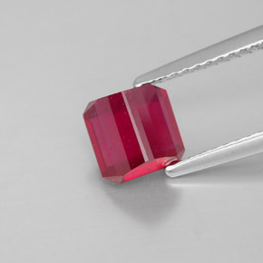 Rubino naturale rosso da 1,88 ct, taglio smeraldo, SI