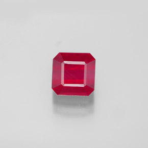 Rubino naturale rosso da 1,98 ct, taglio smeraldo, SI