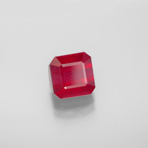Rubino naturale rosso da 1,98 ct, taglio smeraldo, SI