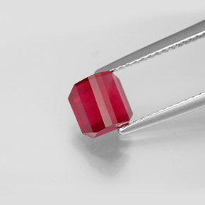 Rubino naturale rosso da 1,98 ct, taglio smeraldo, SI