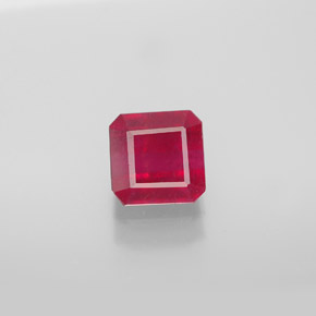 Rubino naturale rosso da 1,77 ct, taglio smeraldo, SI