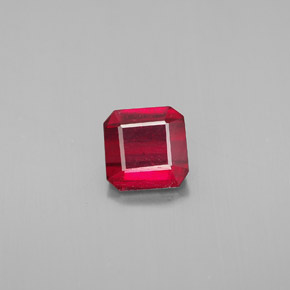 Rubino naturale rosso da 1,38 ct, taglio smeraldo, SI
