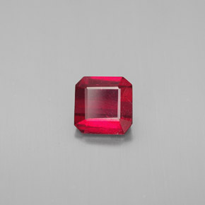 Rubino naturale rosso da 1,38 ct, taglio smeraldo, SI