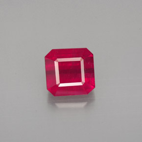 Rubino naturale rosso da 1,56 ct, taglio smeraldo, SI