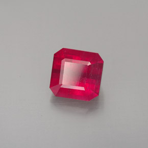 Rubino naturale rosso da 1,56 ct, taglio smeraldo, SI