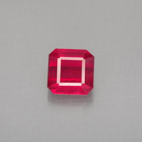 Rubino naturale rosso da 1,63 ct, taglio smeraldo, SI