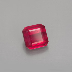 Rubino naturale rosso da 1,63 ct, taglio smeraldo, SI