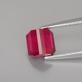 Rubino naturale rosso da 1,63 ct, taglio smeraldo, SI