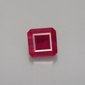 Rubino naturale rosso da 1,72 ct, taglio smeraldo, SI