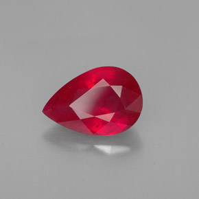 Rubino naturale rosso da 4,60 ct, taglio a pera, SI