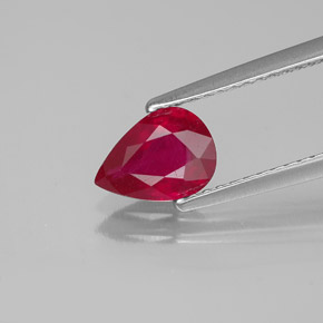 Rubino naturale rosso da 1,07 ct, taglio a pera, SI