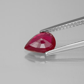 Rubino naturale rosso da 1,07 ct, taglio a pera, SI