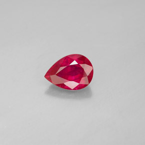 Rubino naturale rosso da 1,44 ct, taglio a pera, SI