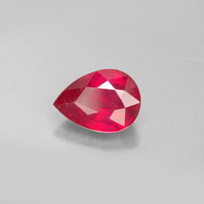 Rubino naturale rosso da 1,67 ct, taglio a pera, SI