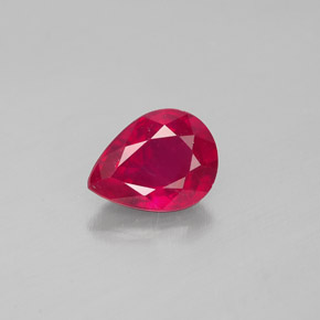 Rubino naturale rosso da 1,47 ct, taglio a pera, SI