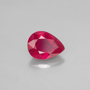 Rubino naturale rosso da 1,47 ct, taglio a pera, SI