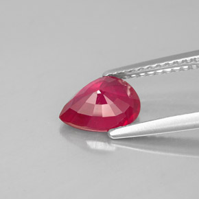 Rubino naturale rosso da 1,47 ct, taglio a pera, SI