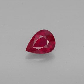 Rubino naturale rosso da 1,58 ct, taglio a pera, VS-SI