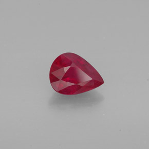 Rubino naturale rosso da 1,58 ct, taglio a pera, VS-SI