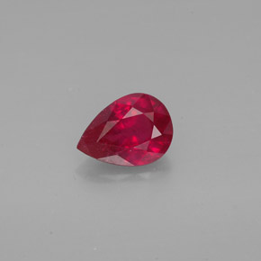 Rubino naturale rosso da 1,28 ct, taglio a pera, SI