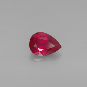 Rubino naturale rosso da 1,28 ct, taglio a pera, SI