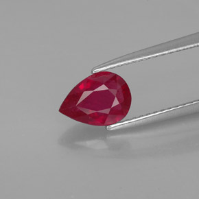 Rubino naturale rosso da 1,37 ct, taglio a pera, SI