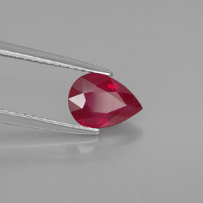 Rubino naturale rosso da 1,37 ct, taglio a pera, SI