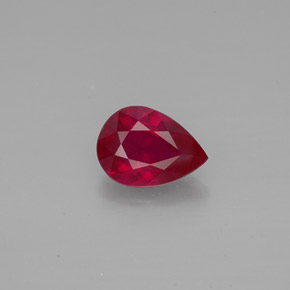 Rubino naturale rosso da 1,45 ct, taglio a pera, VS-SI