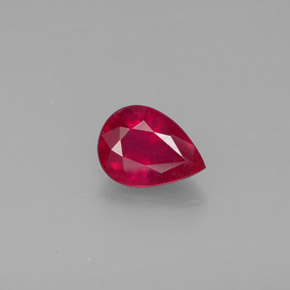 Rubino naturale rosso da 1,48 ct, taglio a pera, SI