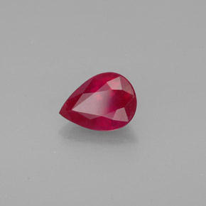 Rubino naturale rosso da 1,48 ct, taglio a pera, SI