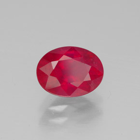 Rubino naturale rosso da 1,47 ct, taglio ovale, SI