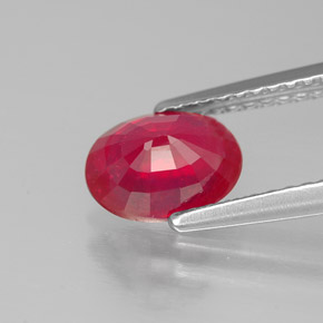 Rubino naturale rosso da 1,47 ct, taglio ovale, SI