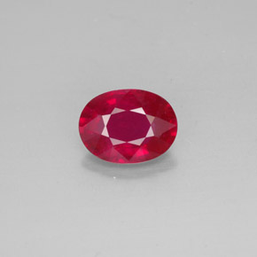 Rubino naturale rosso da 1,66 ct, taglio ovale, SI