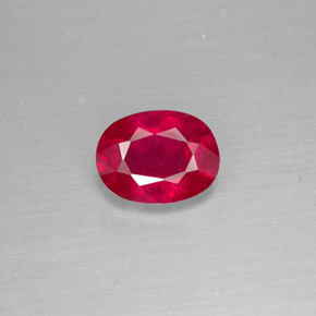 Rubino naturale rosso da 1,62 ct, taglio ovale, SI
