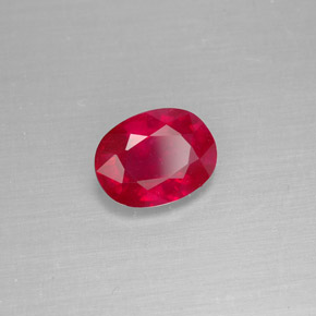 Rubino naturale rosso da 1,62 ct, taglio ovale, SI